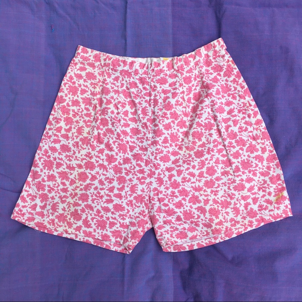 1960’s Pink Floral High Waisted Shorts~ - Picture 1 of 7